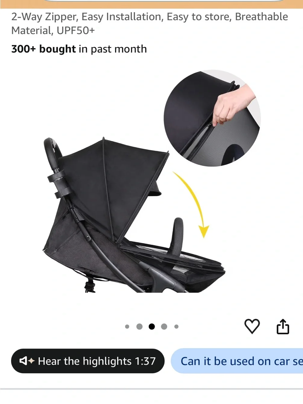 Universal Stroller Sun Shade Cover & Mosquito Net